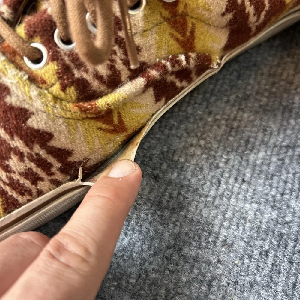 Vans Era Pendleton Shoes Mens Size 10.5 Brown Wool Geometric Pattern Sneakers